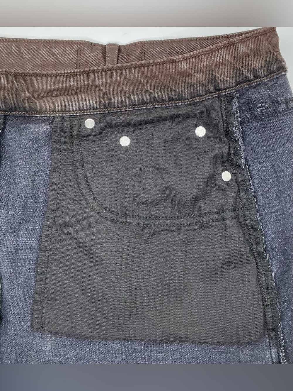 🤎 New 🤎 Brown Abercrombie & Fitch Curve Love Mid Rise Denim Mini Skirt - Picture 8 of 14